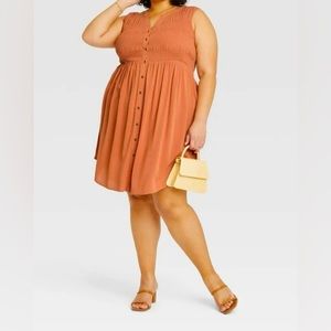 Knox rose sleeveless bottom down smocked dress. Never worn but tags removed. 1x